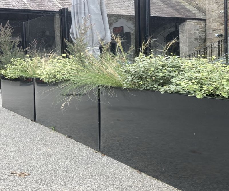 GRP / Fibreglass Trough Planters (100 x 30 x 60cm, Black)